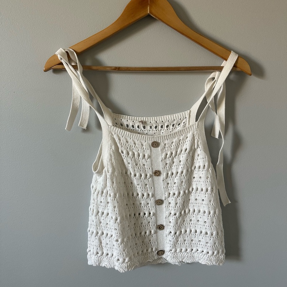 White Detailed Tank Top